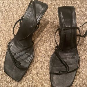Zara Black Strappy Sandals 40